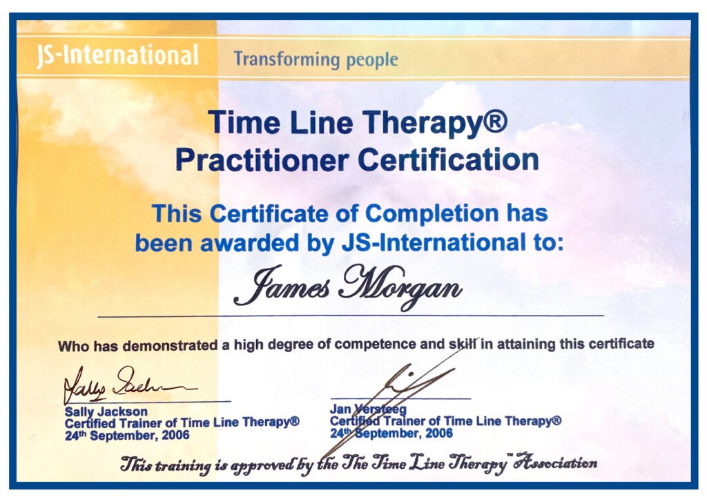 Time line therapy certificate